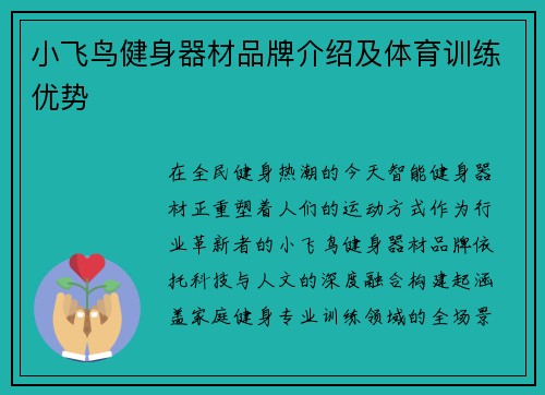 小飞鸟健身器材品牌介绍及体育训练优势