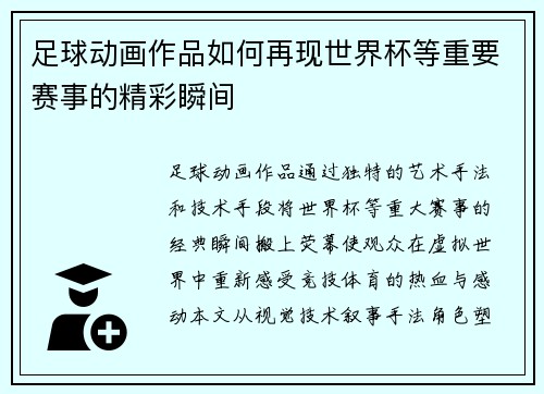 足球动画作品如何再现世界杯等重要赛事的精彩瞬间
